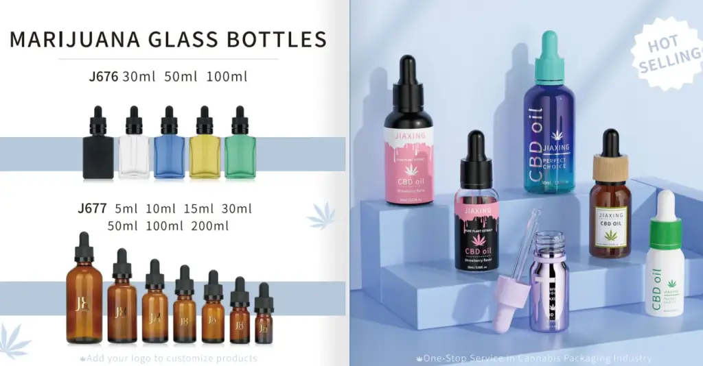 Marijuana glass dropper bottle