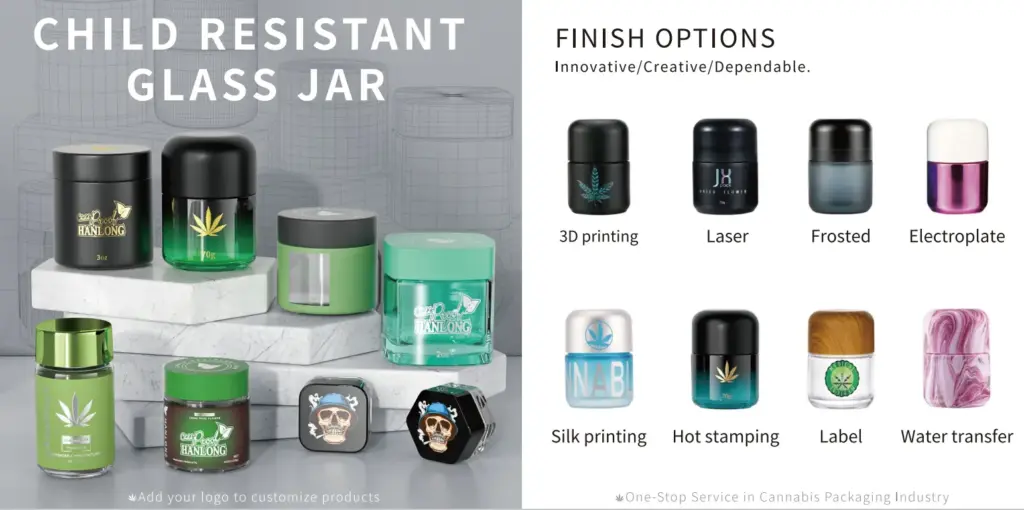 child resistant glass jar