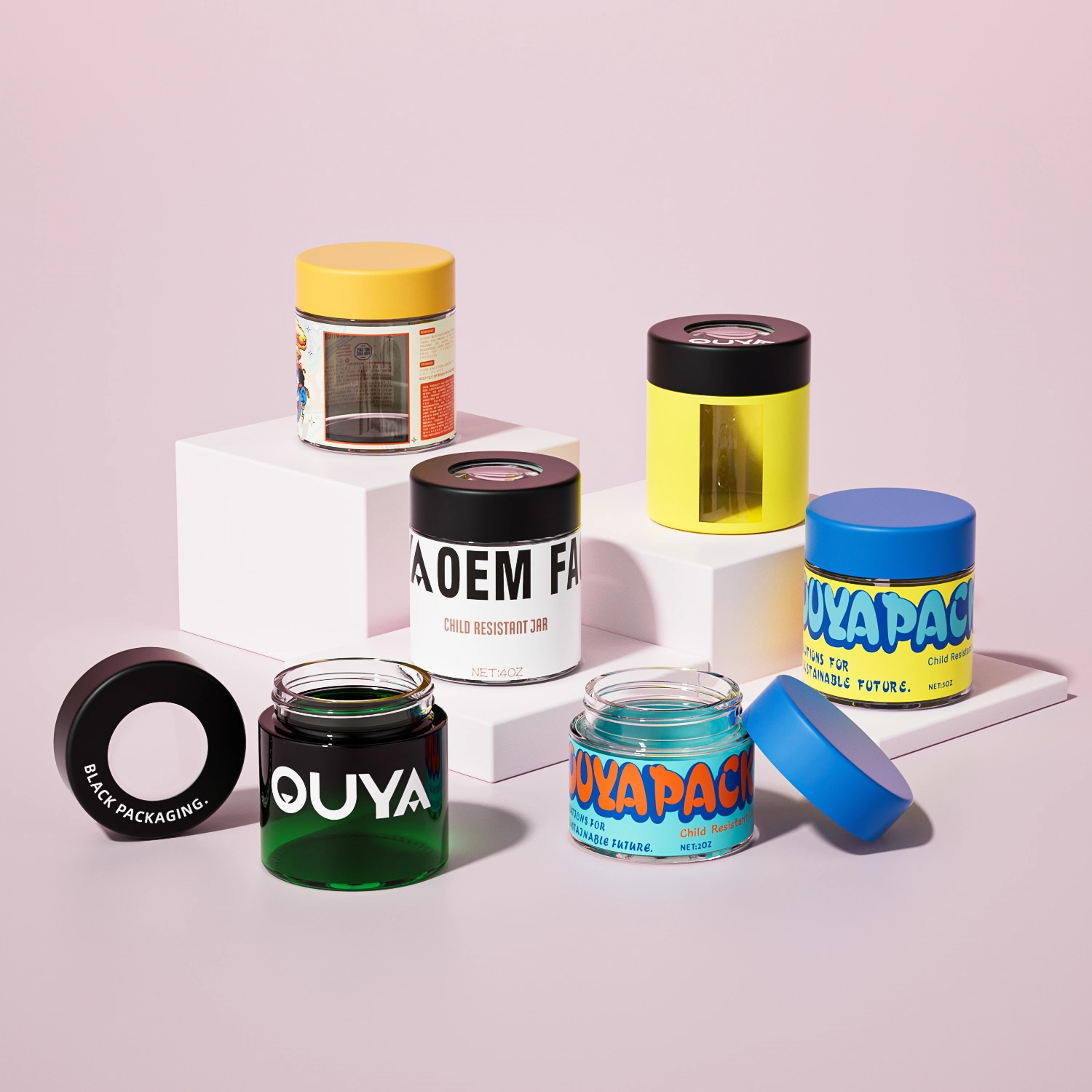 flower jar with magnified lens