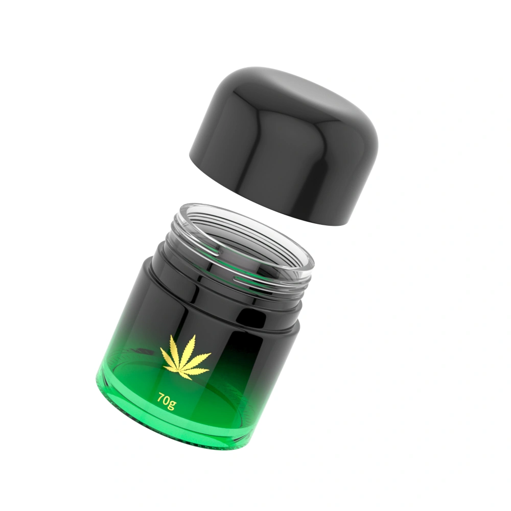 cannabis flower jar with cap