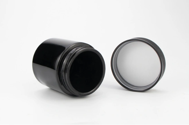 Black glass jar