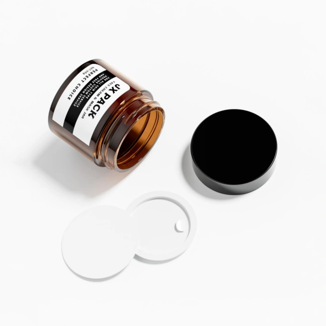 face cream jar with amber glass