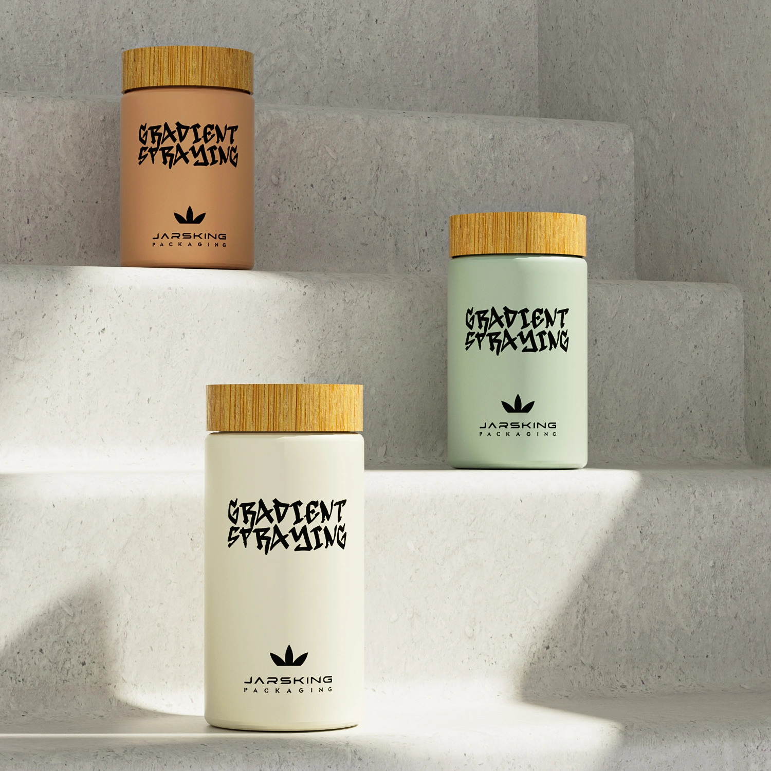plastic flower jar with bamboo lid