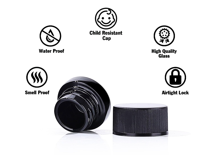 black glass concentrate jar