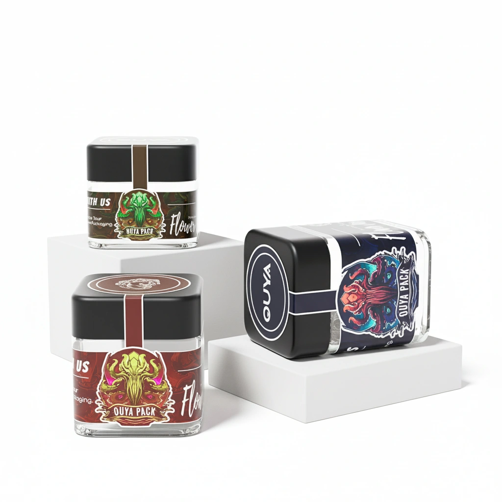 flower jar with labeling